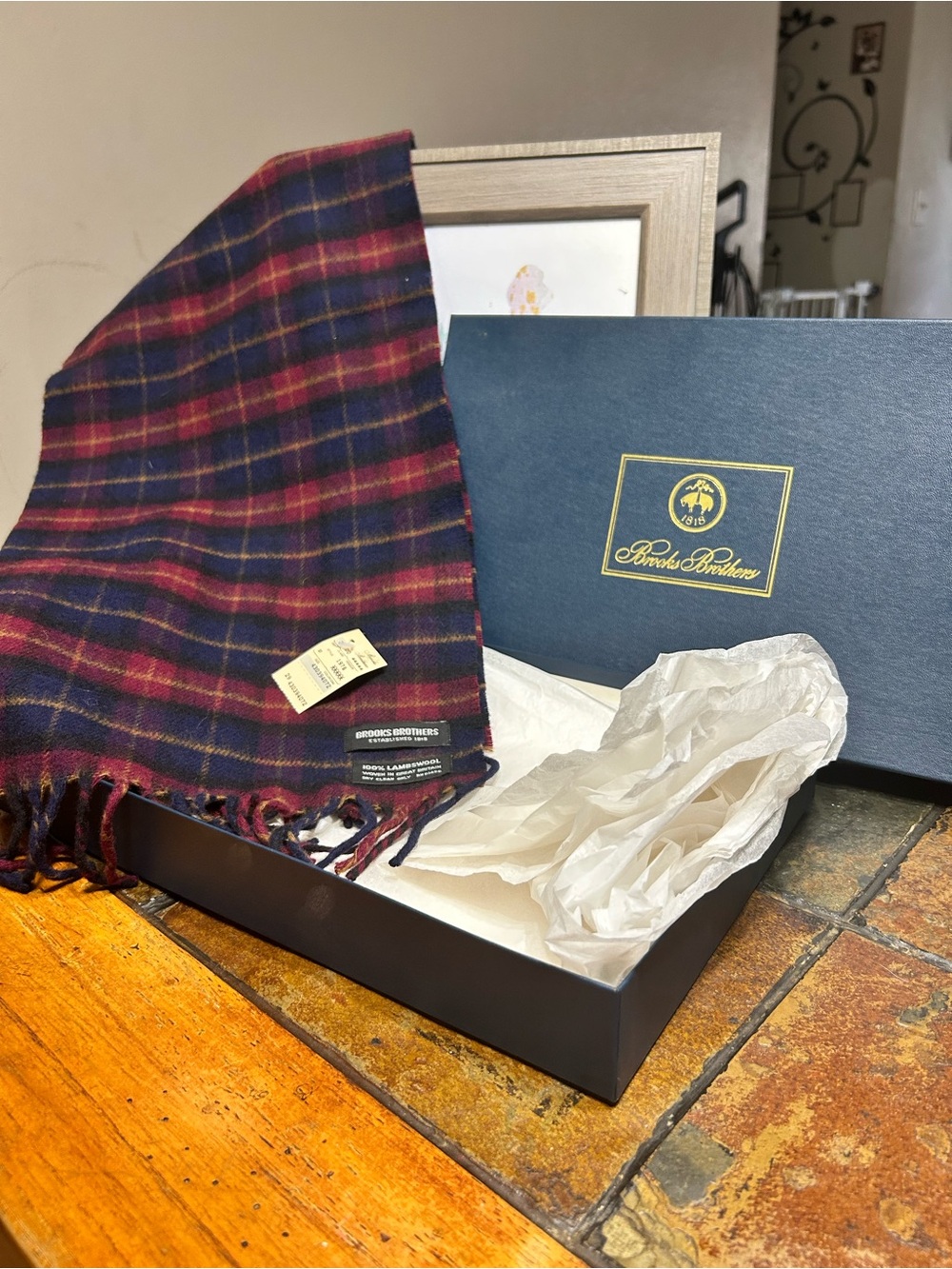 Brooks Brothers Vintage Plaid 100%Lambswool Scarf